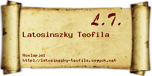 Latosinszky Teofila névjegykártya